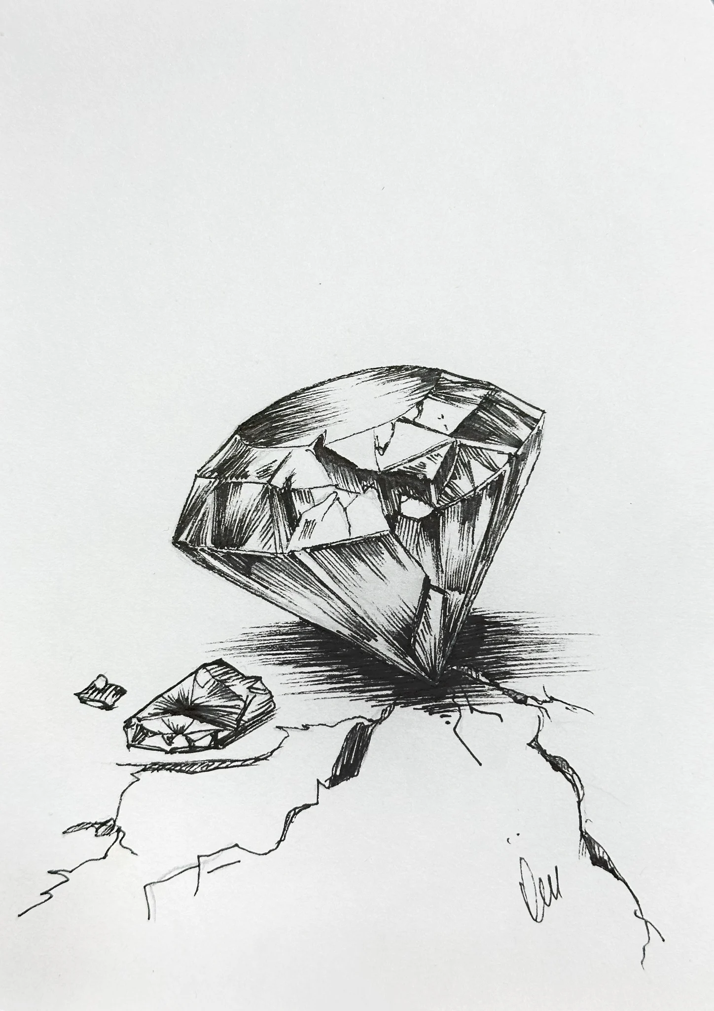 Broken diamond