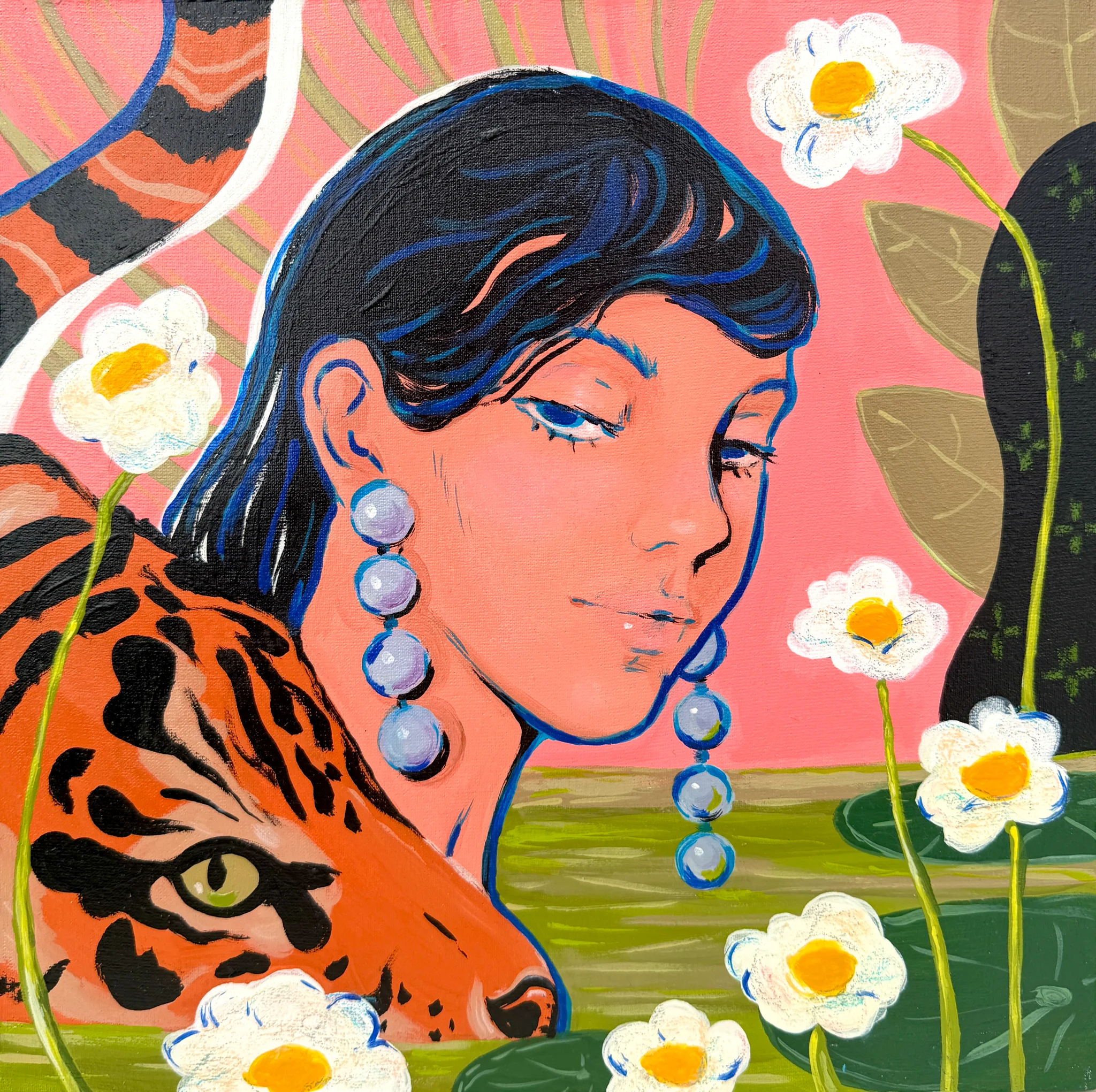 Pond with a tiger