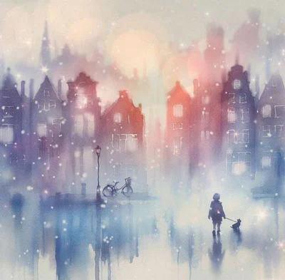 Silence of the snowflakes twilight