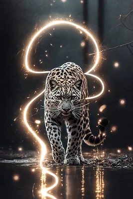 Golden arc of the shadow prowler.