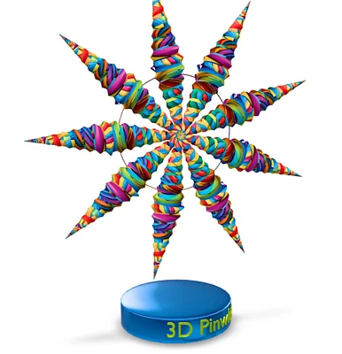 3D pinwheel #95 Hovering Whirl of Colors