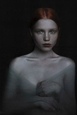 She stood against the dark
