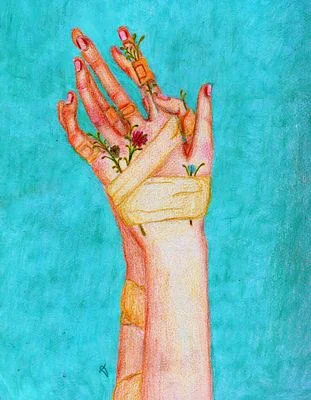 The artist’s hands