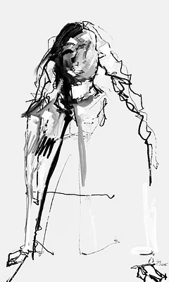 outline of herself