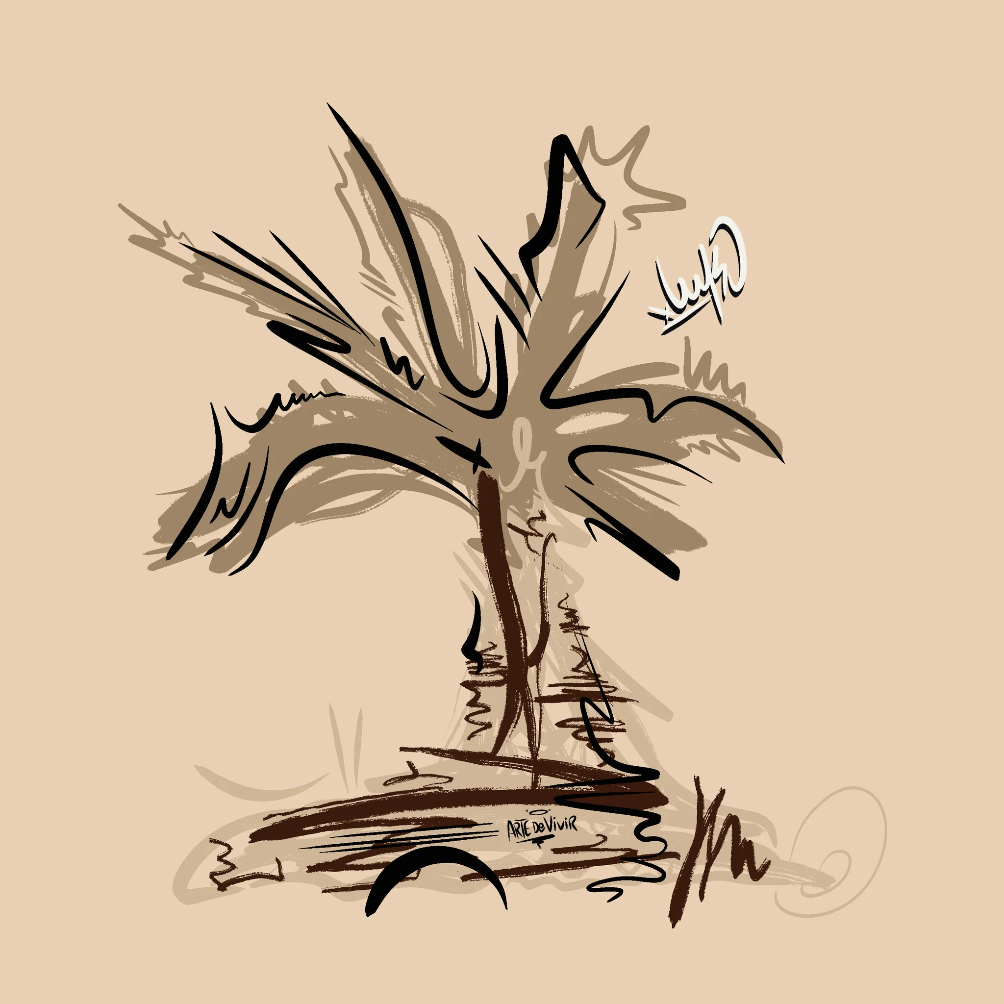 Vintage PalmFlowPalm