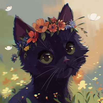 Black cat Lucky
