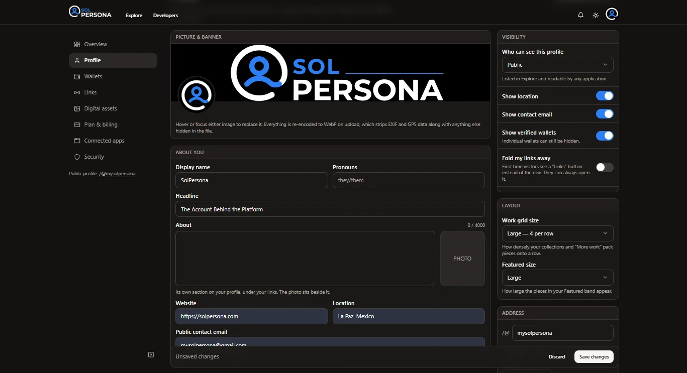 Set up your profile — screenshot