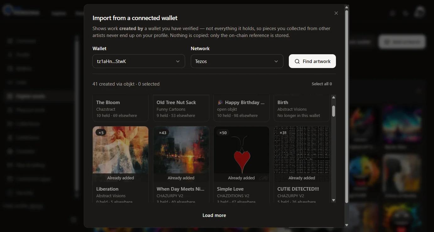 Import your artwork — screenshot
